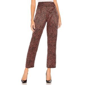 L'AGENCE Abrinne Pants Women 10 Black‎ Multi 100% Silk Hidden Back Zip Designer